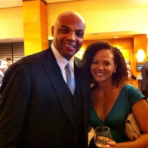 Green dress with Charles Barkley